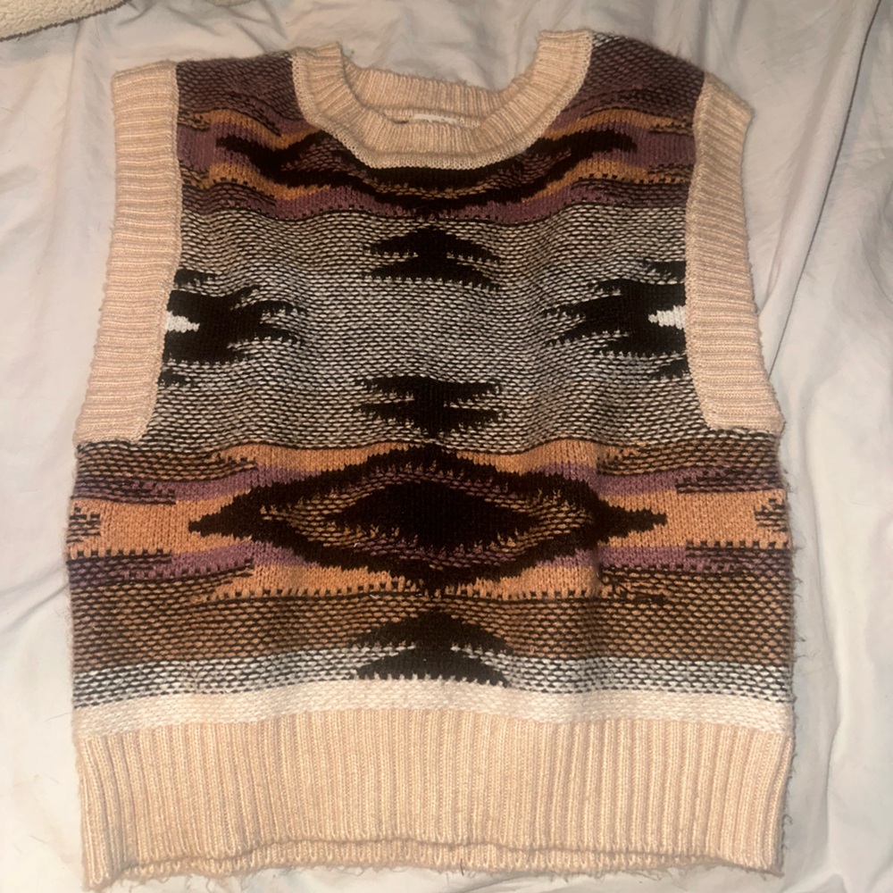 a.n.a Multicolor Patterned Sweater Vest
